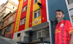 Giresunlu taraftar, Galatasaray sevdasıyla binasını sarı-kırmızıya boyadı