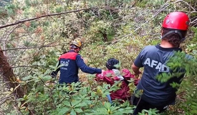 Giresun'da ormanda mahsur kalan kadın kurtarıldı