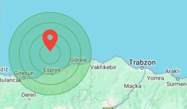 Giresun'da 3.9 büyüklüğünde deprem meydana geldi