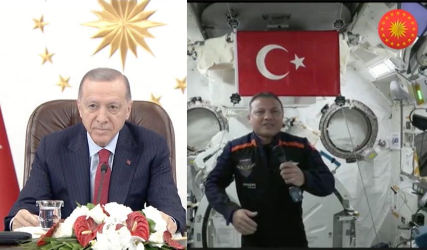 Cumhurbaşkanı Erdoğan İlk Türk Astronot Gezeravcı’yla canlı bağlantı yoluyla görüştü 